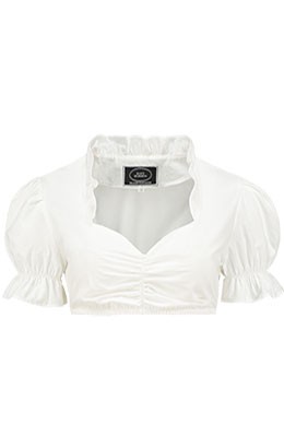 Dirndl Blouse wit met opstaande kraag