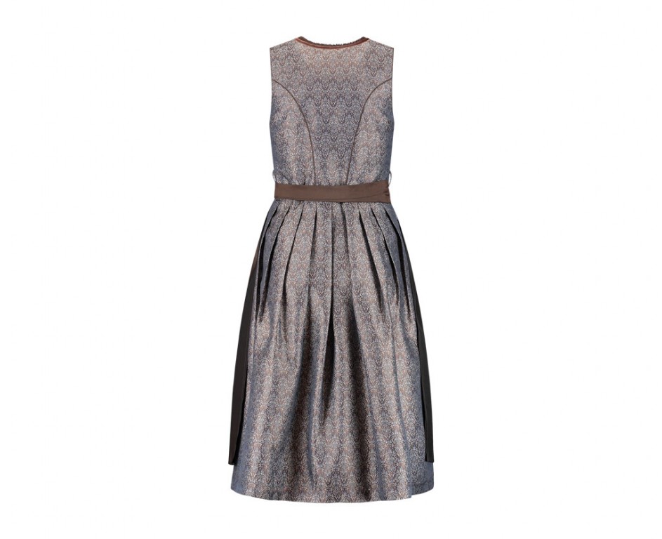 Dirndl jurkje 2-delig luxe jaquard chocolade bruin