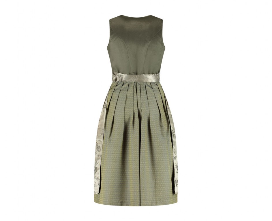Dirndl jurkje 2-delig Jaquard velours groen