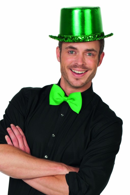 Hoge hoed paillettenband groen