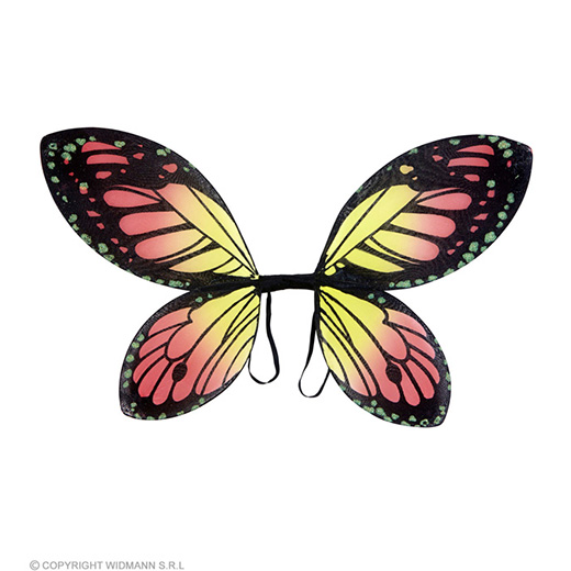 vlindervleugels kind, zwart/oranje/geel