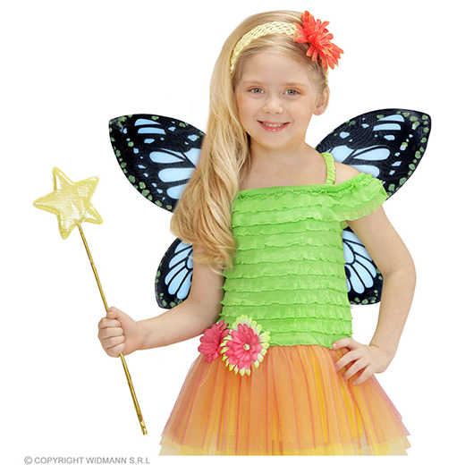 vlindervleugels kind, zwart/blauw