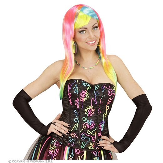 vingerloze handschoenen satijn, zwart