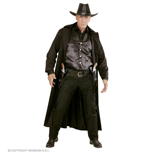 western dubbel holster  met riem lederlook , zwart