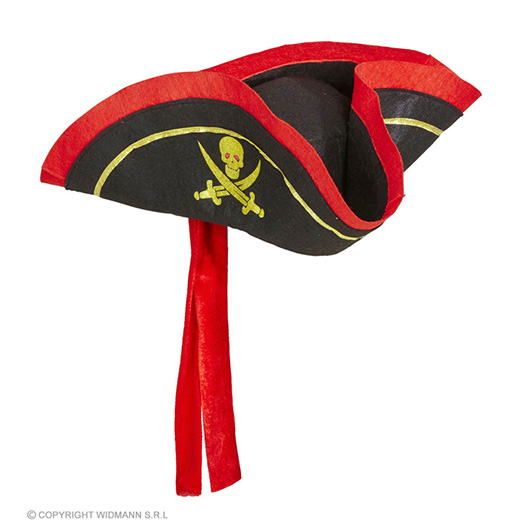 tricorn hoed met hoofdband, zwart