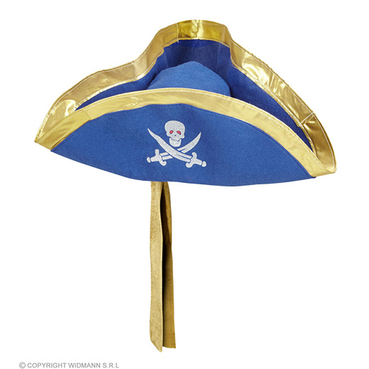 tricorn hoed met hoofdband, blauw