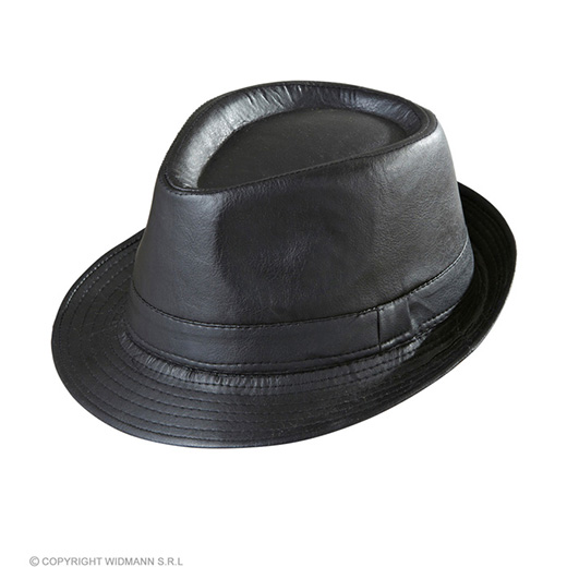 zwarte fedora lederlook