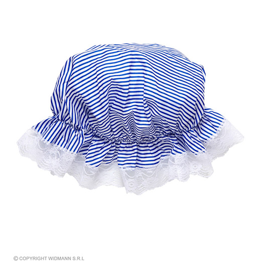 slaapmuts blauw/wit gestreept