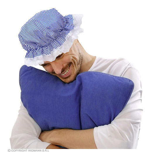 slaapmuts blauw/wit gestreept