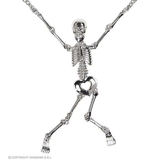zilveren ketting met skelet