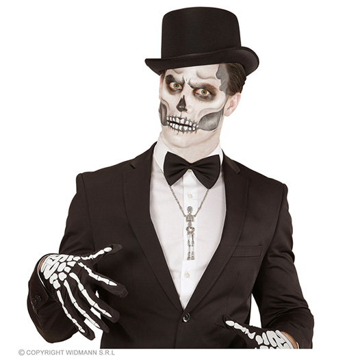 zilveren ketting met skelet