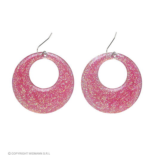 rose glitter oorbellen