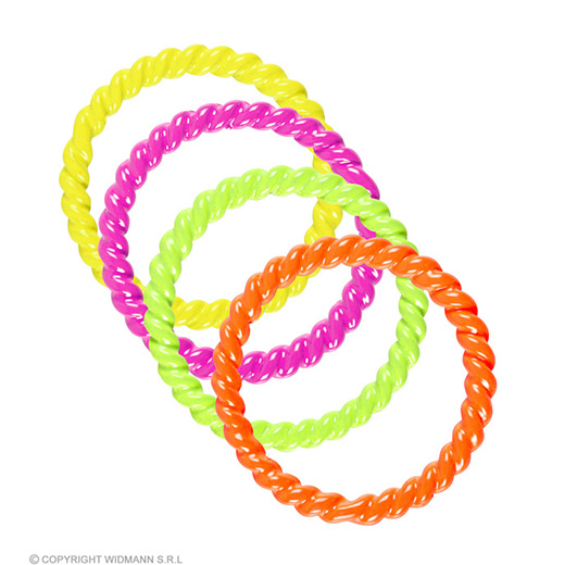 set van 4 neon ringen
