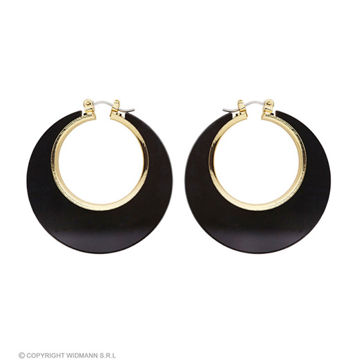 oorbellen disco zwart/goud