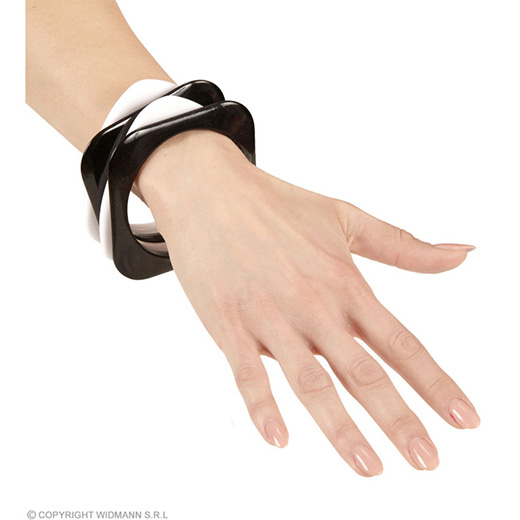 armband disco zwart/wit