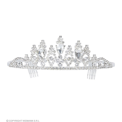 luxe zilveren tiara strass
