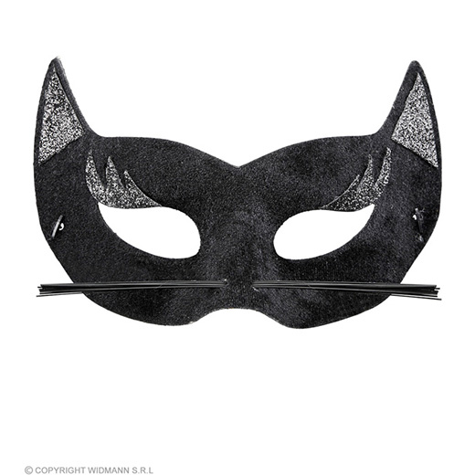 oogmasker fluweel zwarte panter met glitters