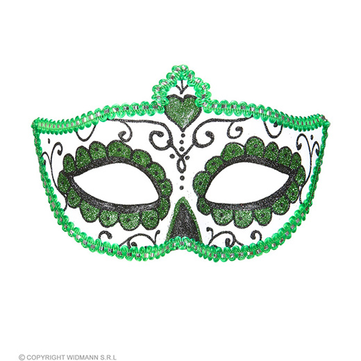 oogmasker dia de los muertos zwart & groen