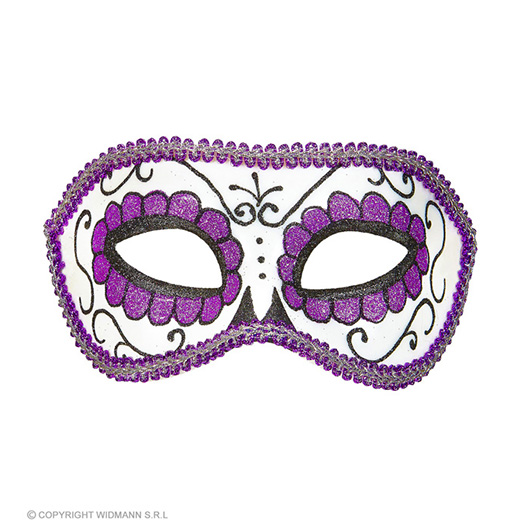 oogmasker dia de los muertos zwart & paars