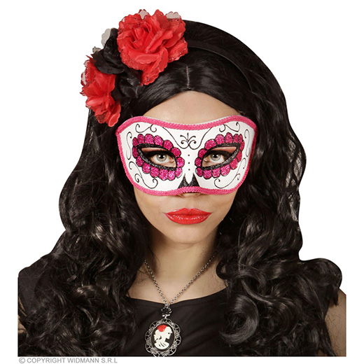 oogmasker dia de los muertos zwart & rose