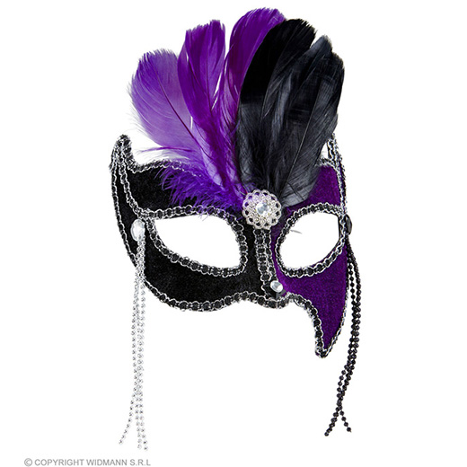 oogmasker grand ball, zwart/paars
