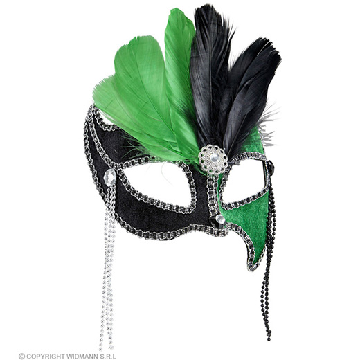 oogmasker grand ball, zwart/groen