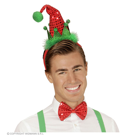 mini santa mutsje met strikje, pailletten