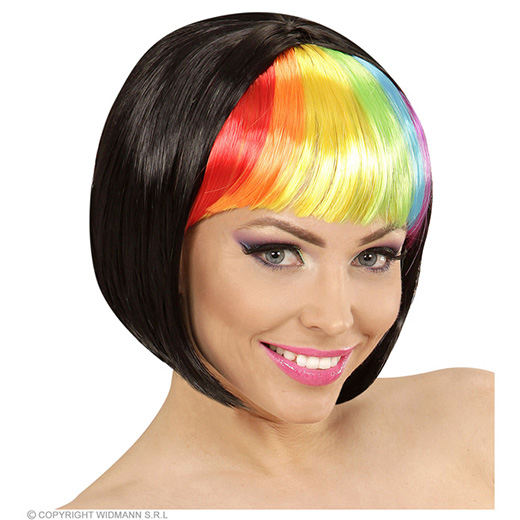 pruik, rave regenboog