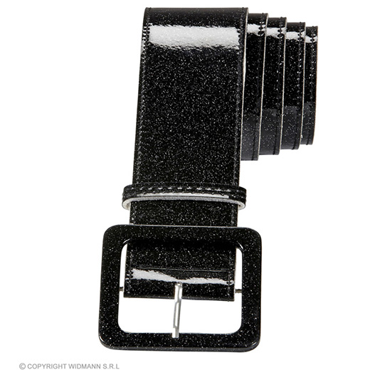 riem glitter 120cm, zwart