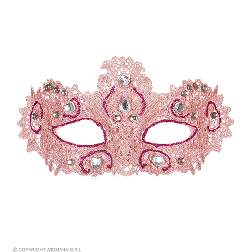 oogmasker, adelijk rose met glitters en stenen