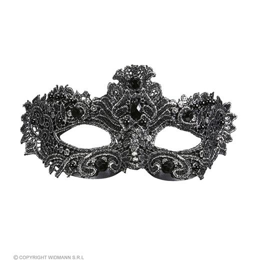 oogmasker, antiek zilver met kant en stenen