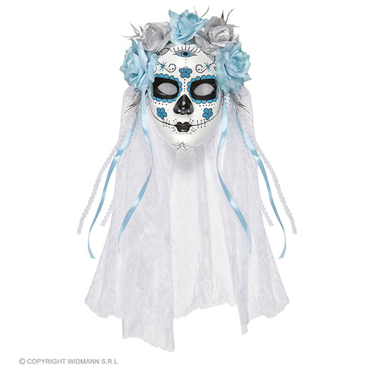 masker dia de los muertos met witte sluier