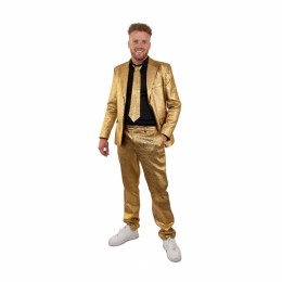Kostuum goud metallic 3 delig