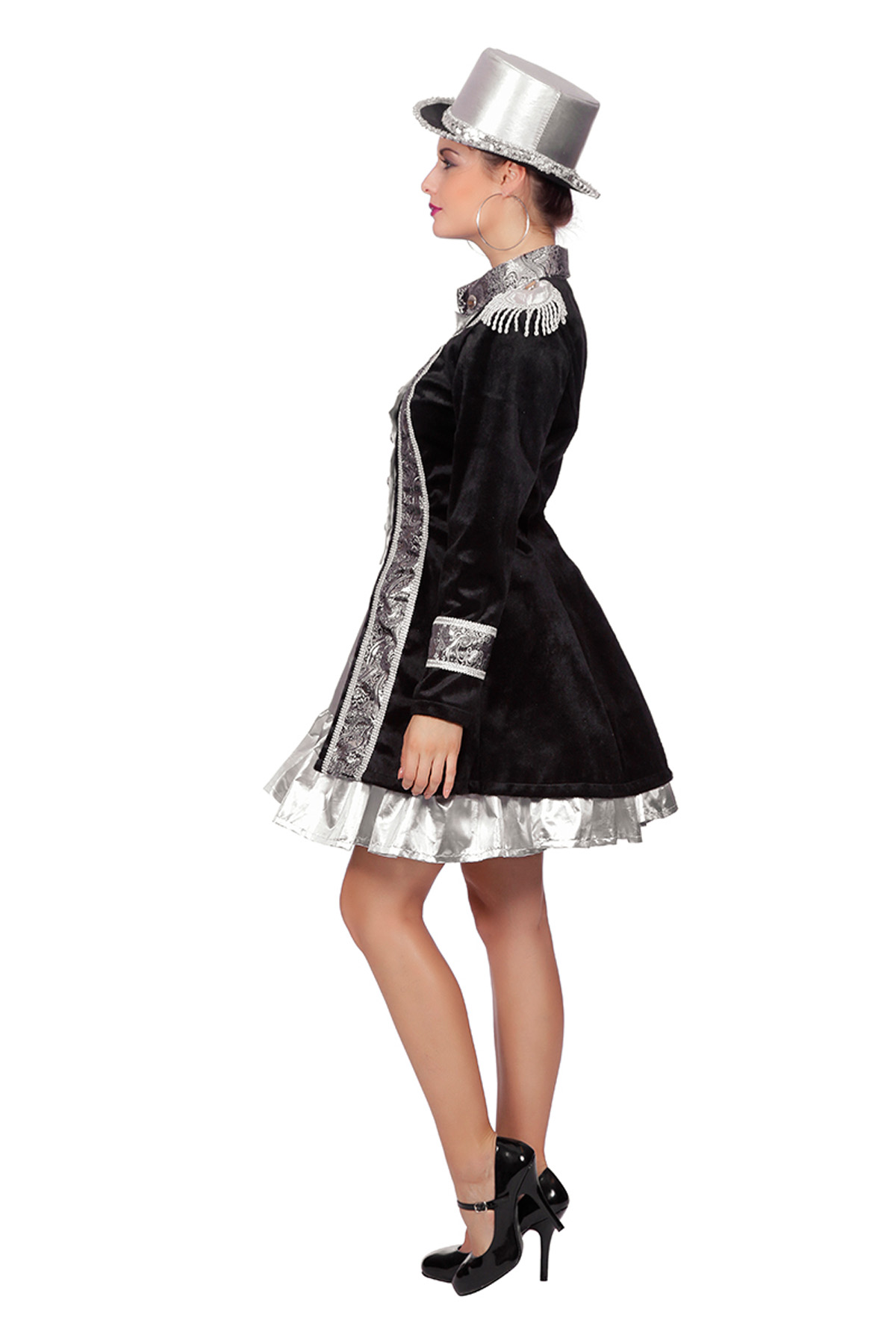 Jas fluweel zwart/zilver