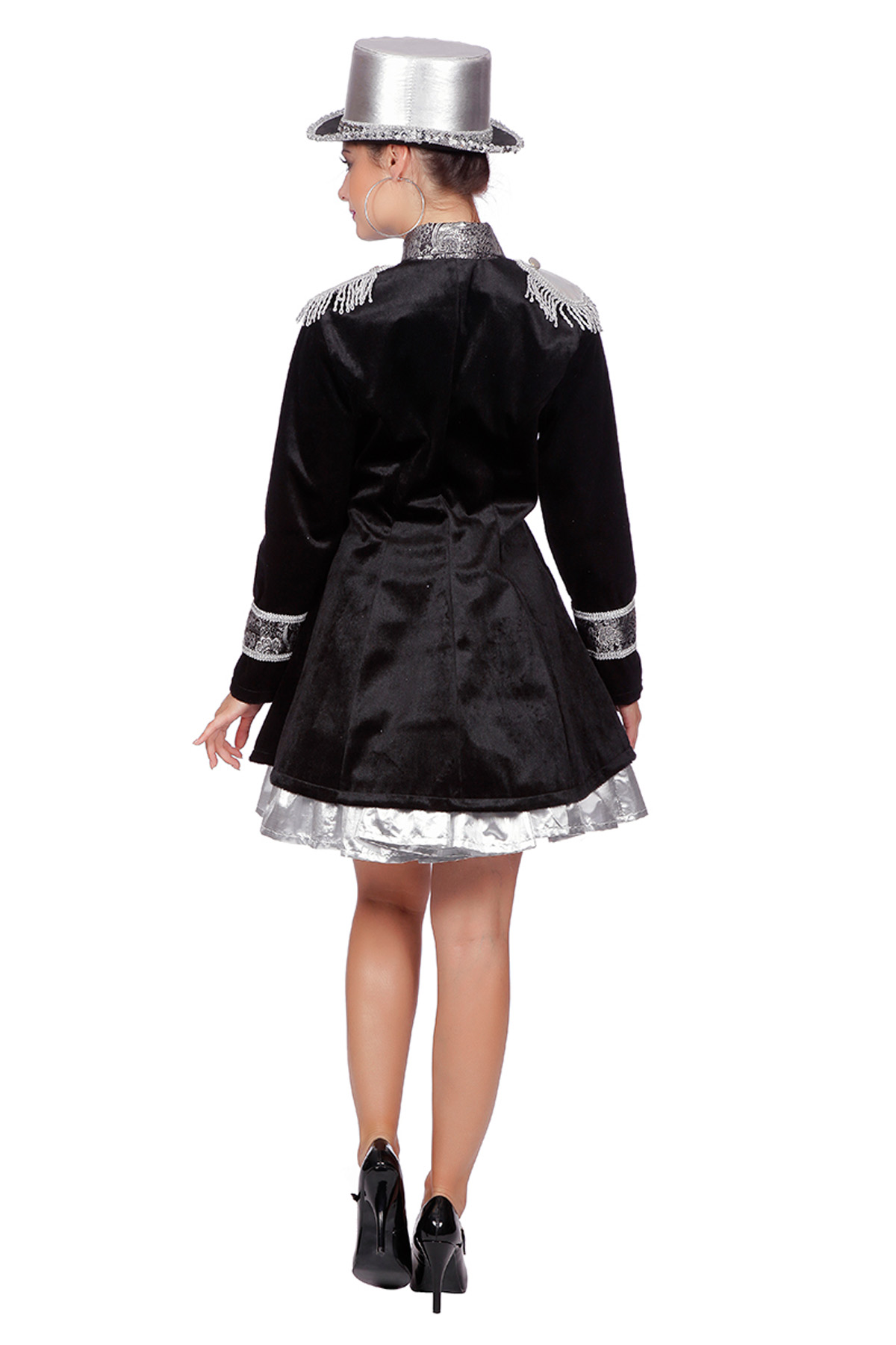 Jas fluweel zwart/zilver