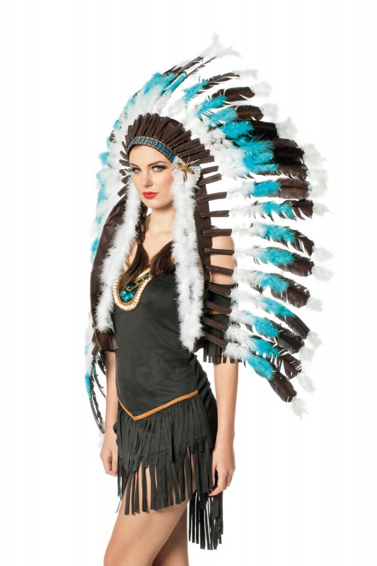 Indianentooi groot blauw/wit/zwart