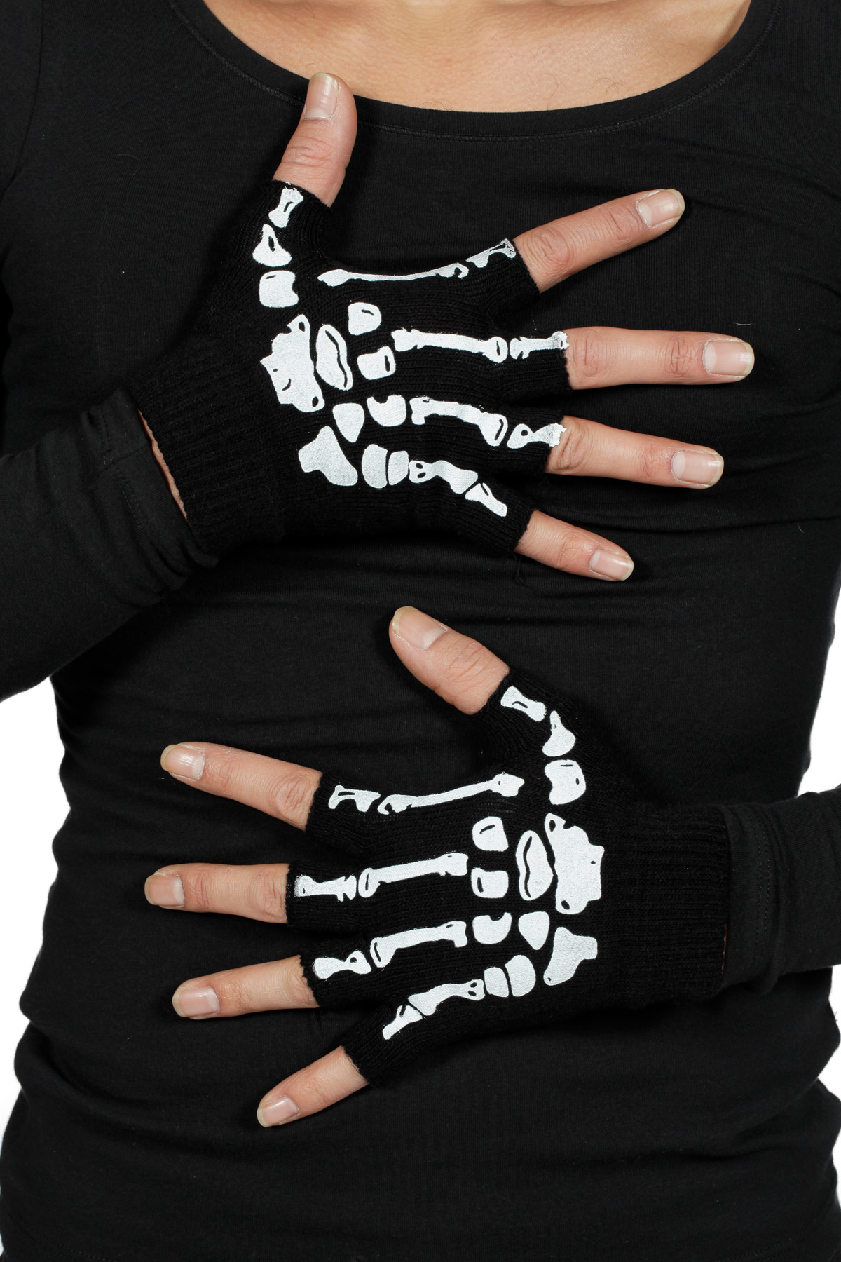 Vingerloze handschoenen skelet