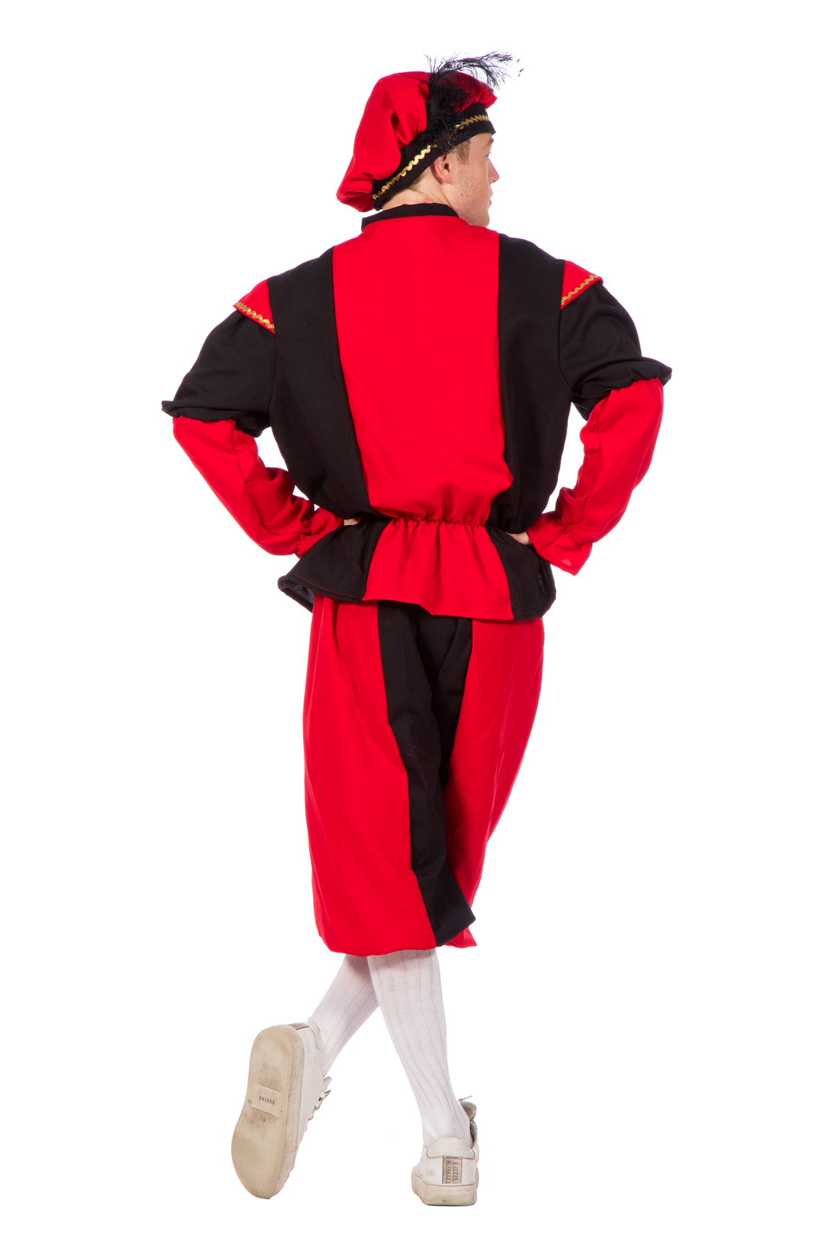 Piet bi-stretch zwart/rood