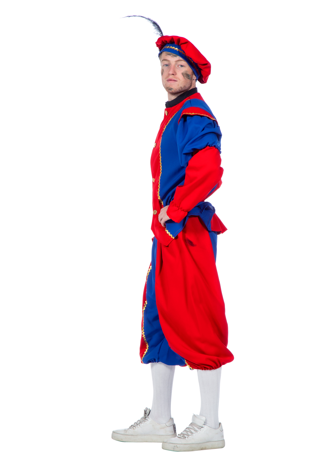 Piet bi-stretch zwart/rood