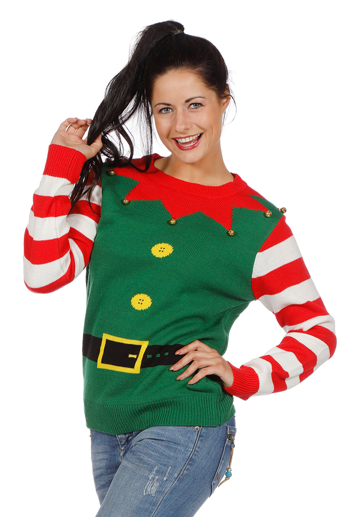 Kersttrui groen kerstelf (netto)