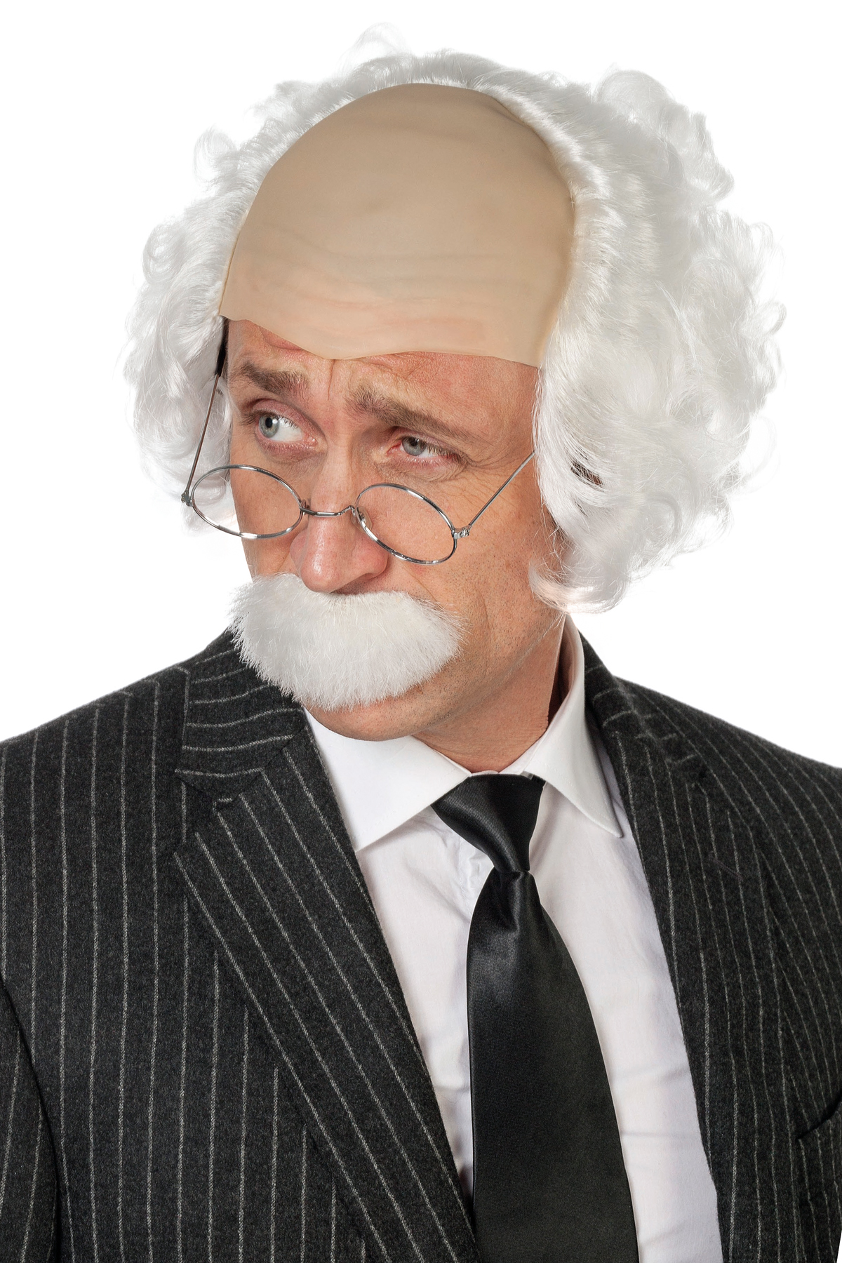 Pruik Einstein met snor