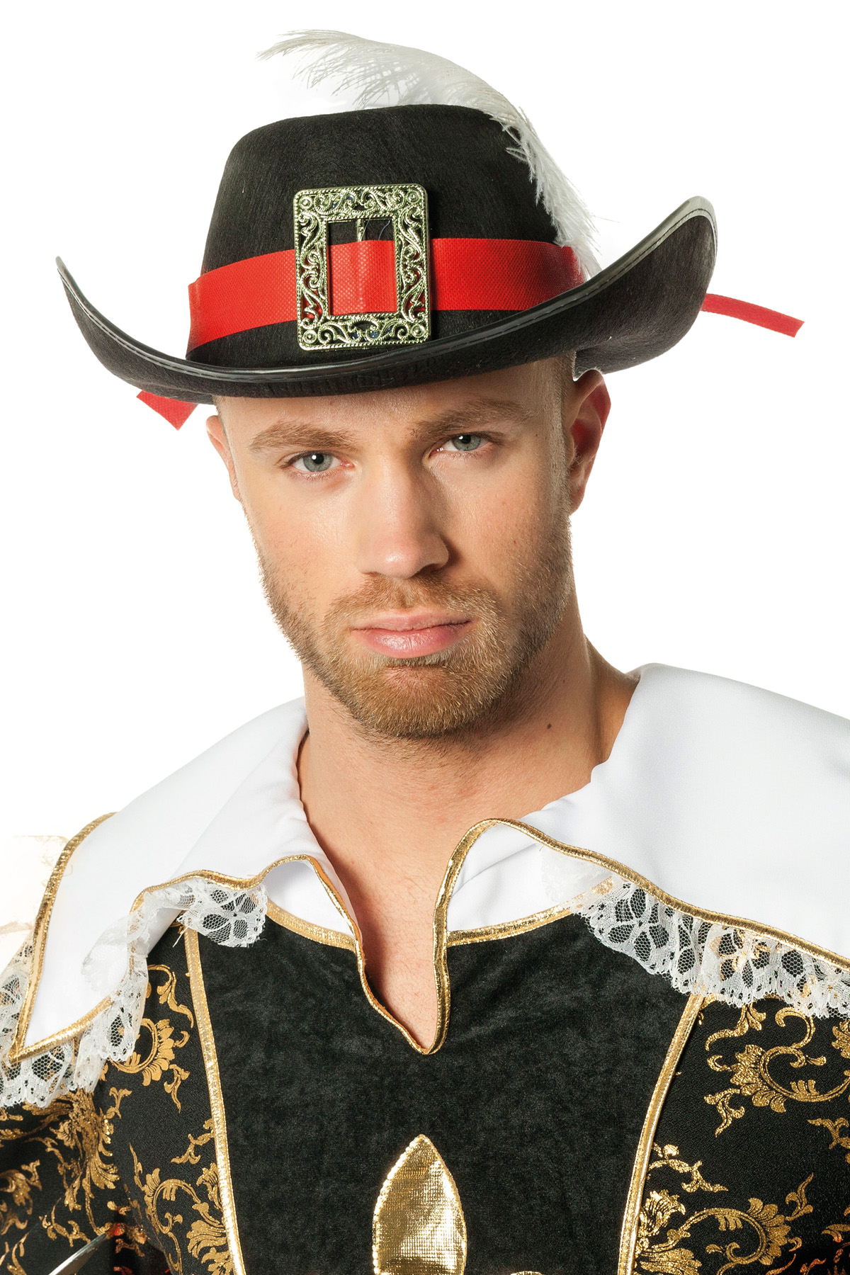 Hoed musketier met rode band