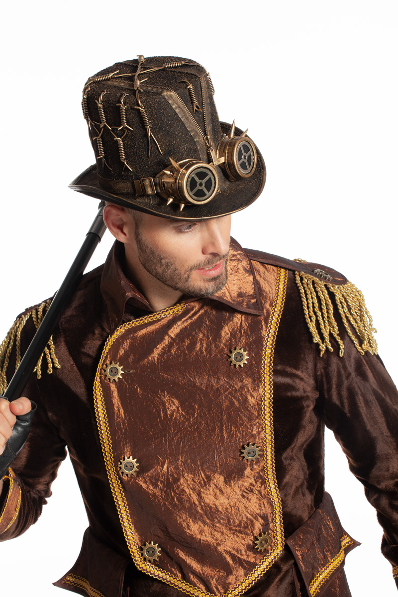 Hoed Steampunk bril met rits
