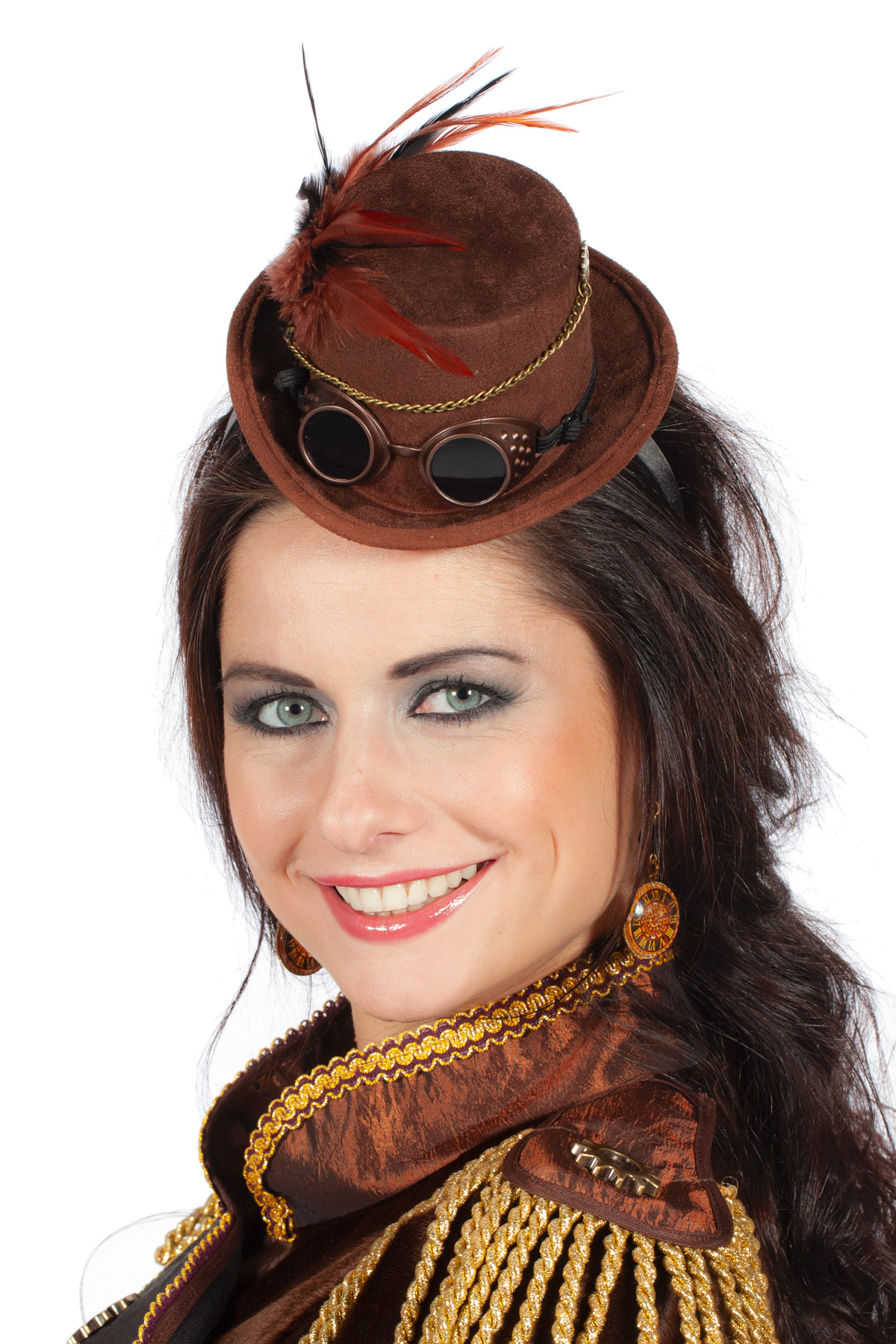 Mini hoed Steampunk met bril