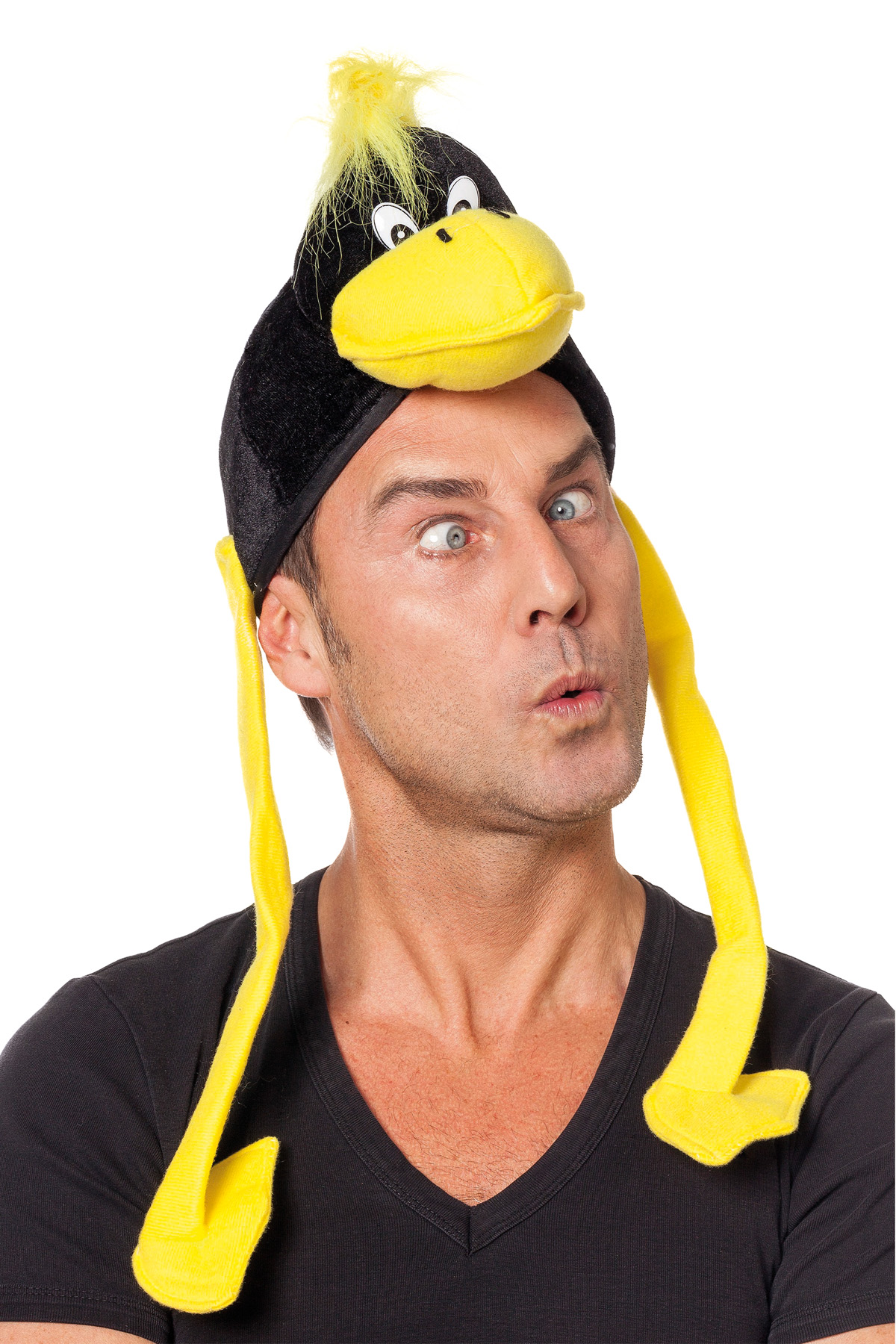 Vogelhoed zwart/geel