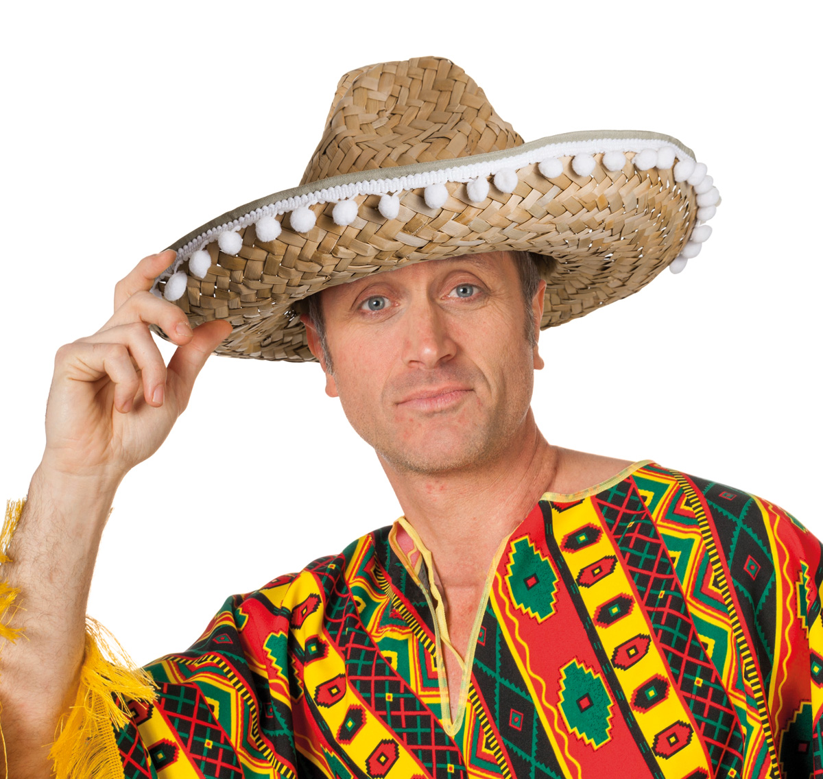 Sombrero met bolletjesband