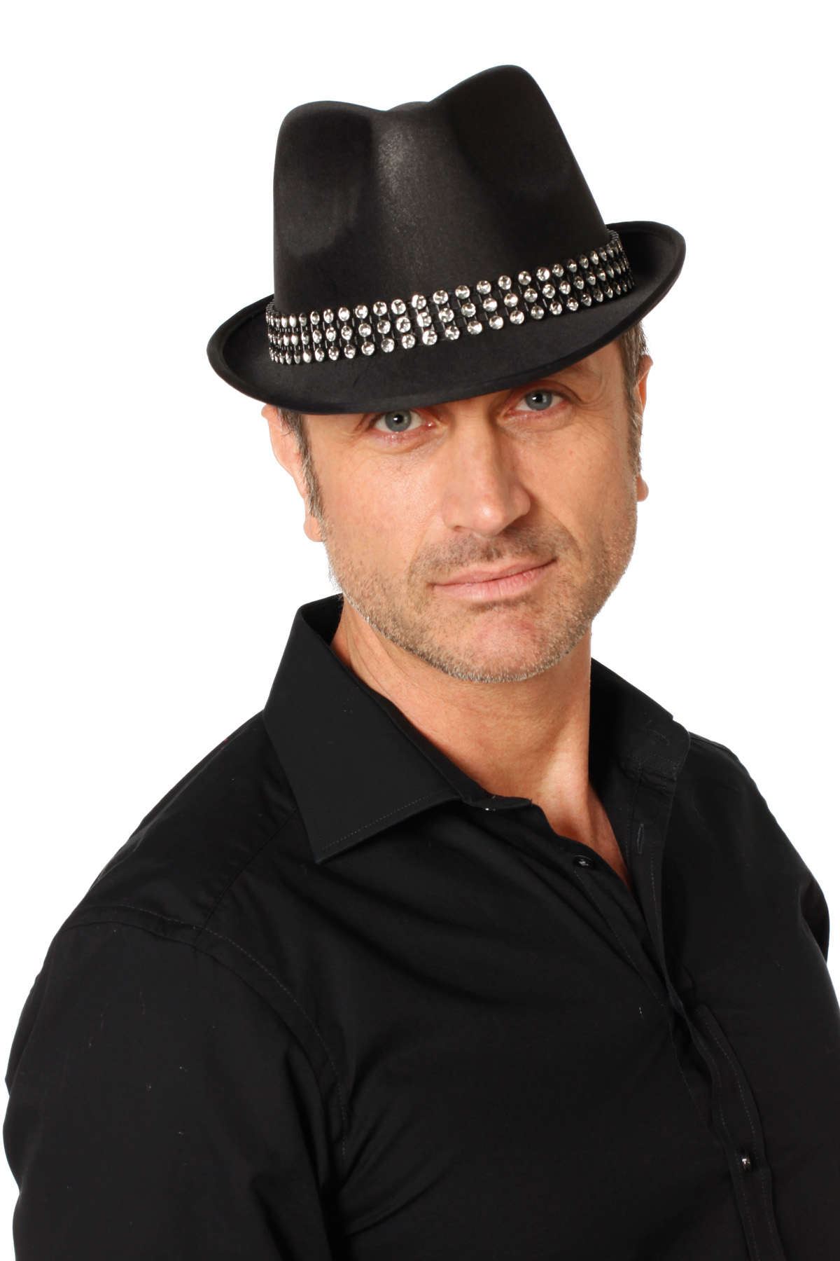 Gangsterhoed met strass band