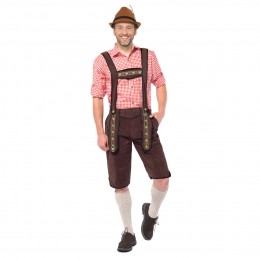 Lederhose Johann lang donker-bruin