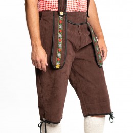 Lederhose Johann lang donker-bruin