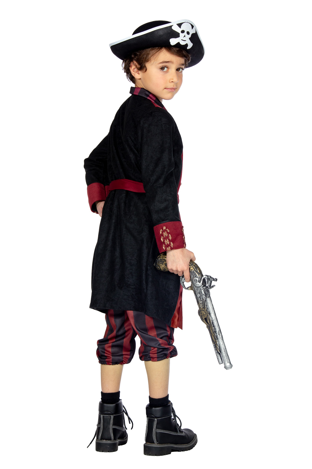 Piraat outfit jongen bordeau/zwart